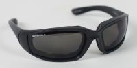 BIKER SUNGLASSES - Foamerz 2 Sunglasses, Blk Frame, Anti-fog Smoked, ANSI Z87