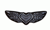 Rhinestone Helmet Patch - Winged Heart