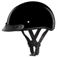 D.O.T. DAYTONA SKULL CAP JR.- HI-GLOSS BLACK (Size: L)